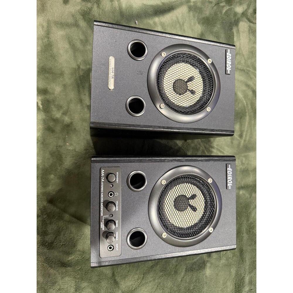 Edirol MA-7A Stereo Micro Monitor Speakers Black Excellent Working Condition
